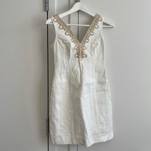 Lily Pulitzer white gold dress